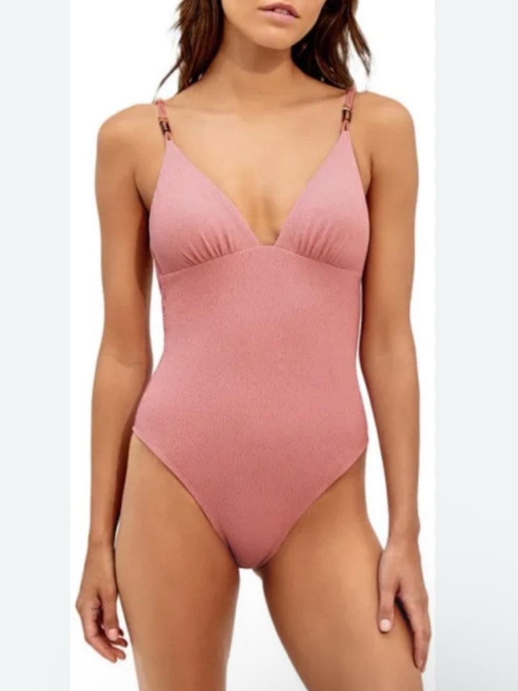 Nwt Vix Paula Hermanny Claire Swimsuit Rose Pink L
